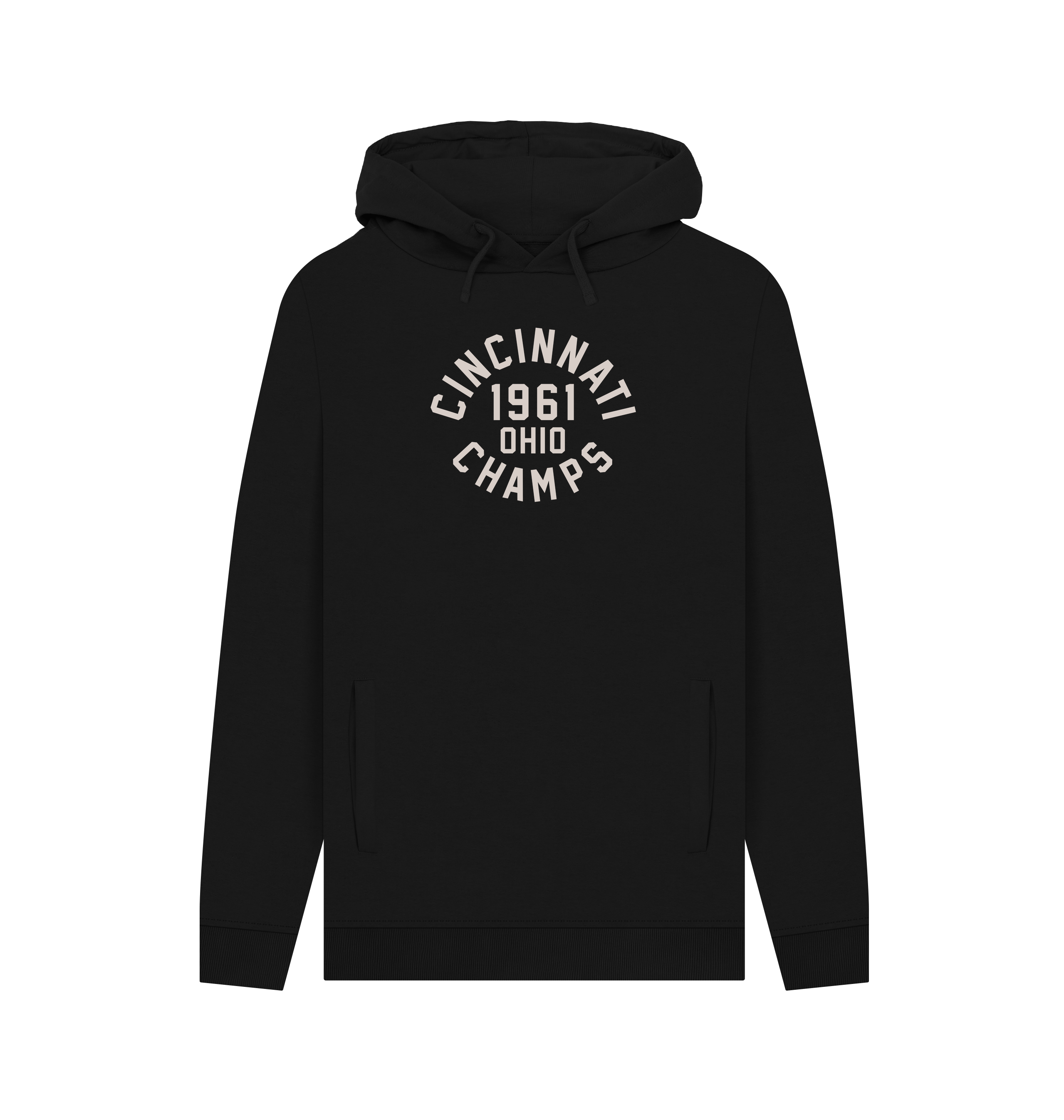 Black Printed Hoody Front