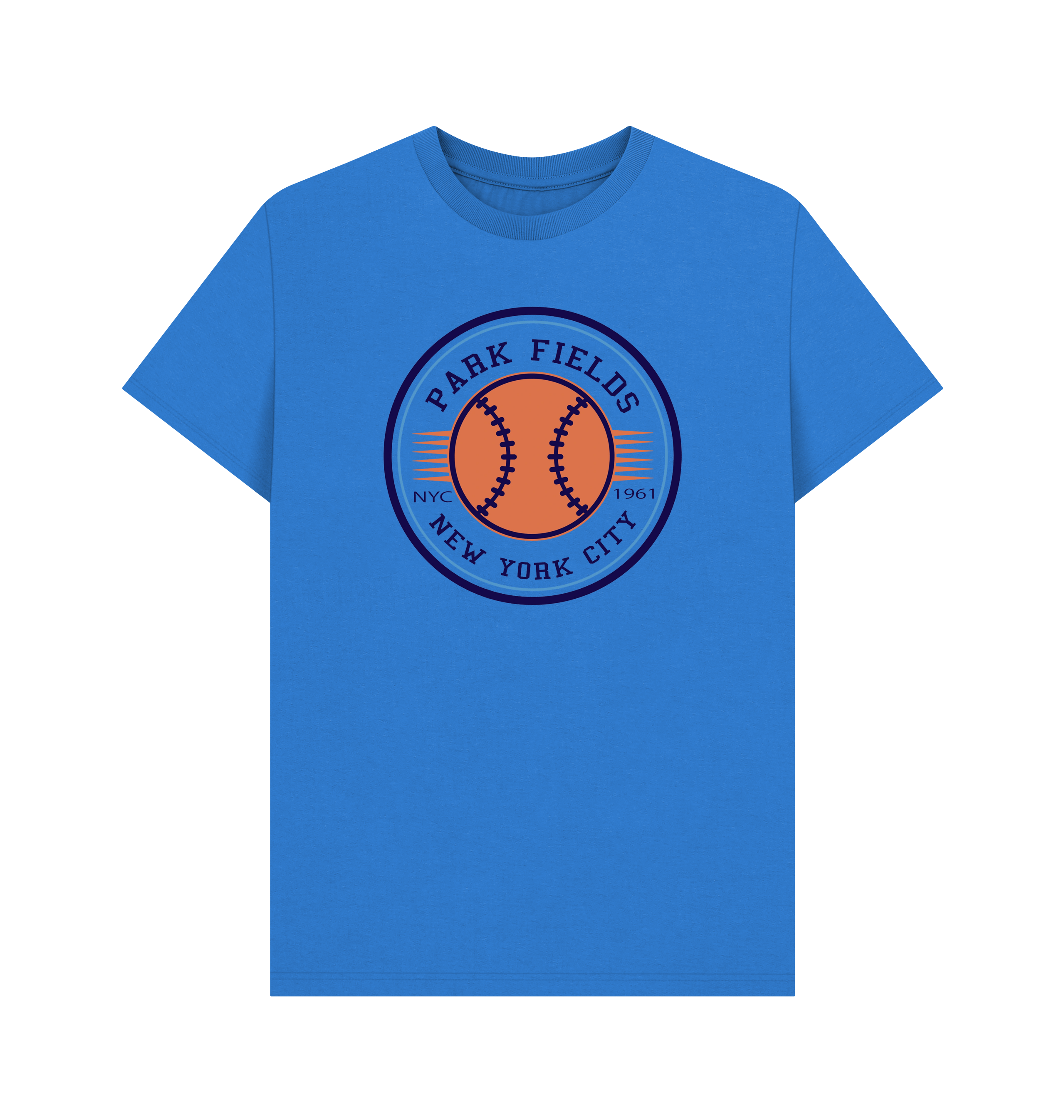 Bright Blue Printed T-shirt Front