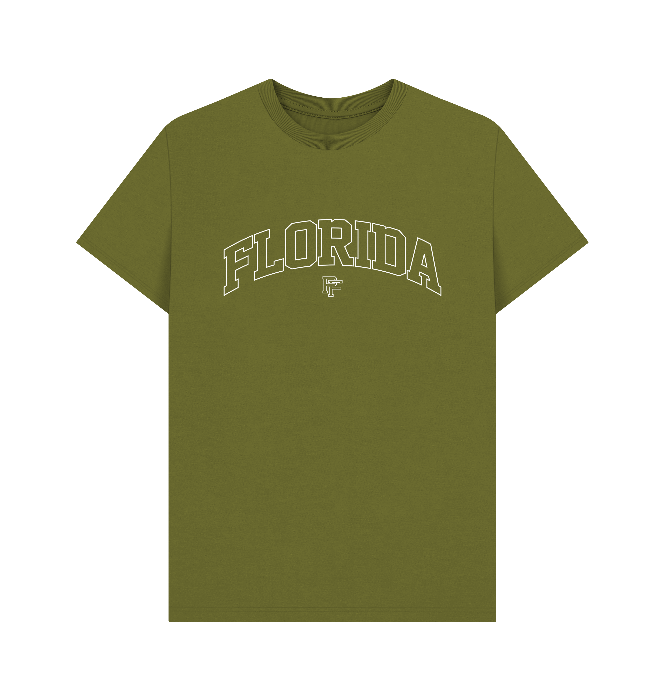 Moss Green Printed T-shirt Front