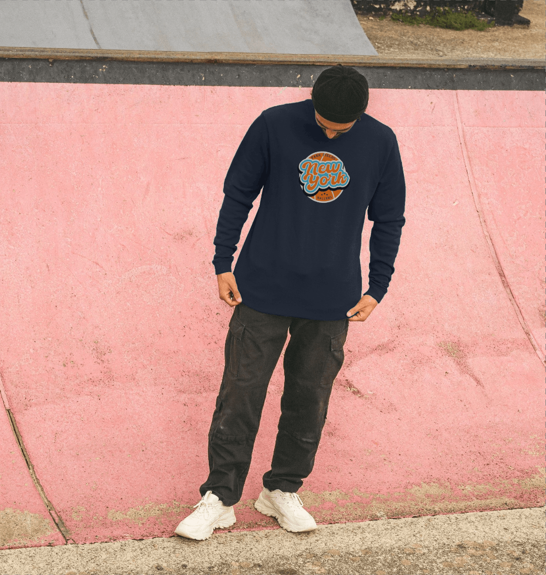 Navy Blue Printed Sweater