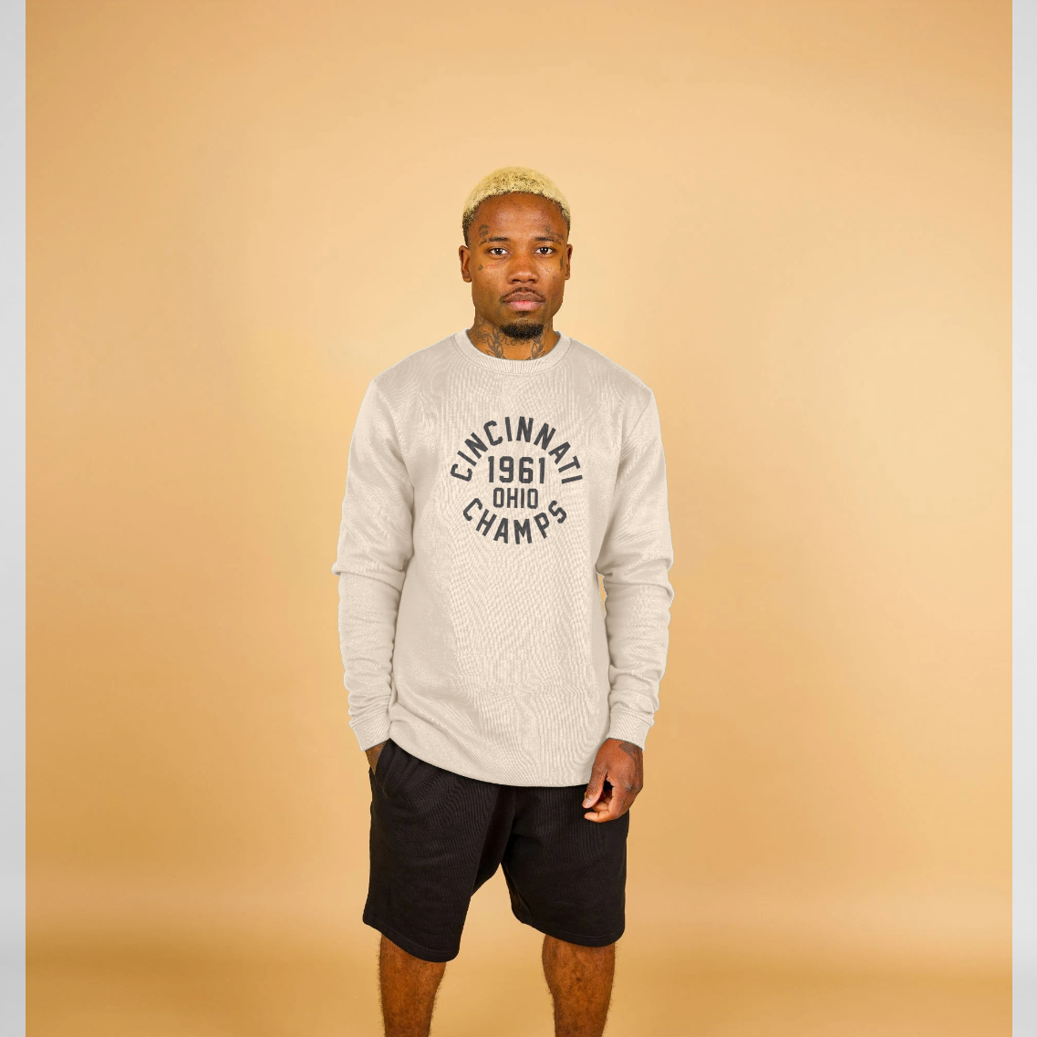 Park Fields Cincinnati Champs Varsity Graphic Cream Sweatshirt