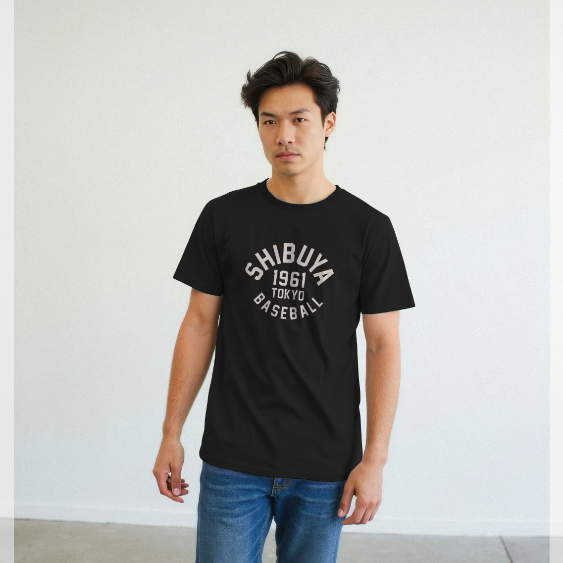 Park Fields Shibuya Baseball Varsity Graphic Black T-Shirt