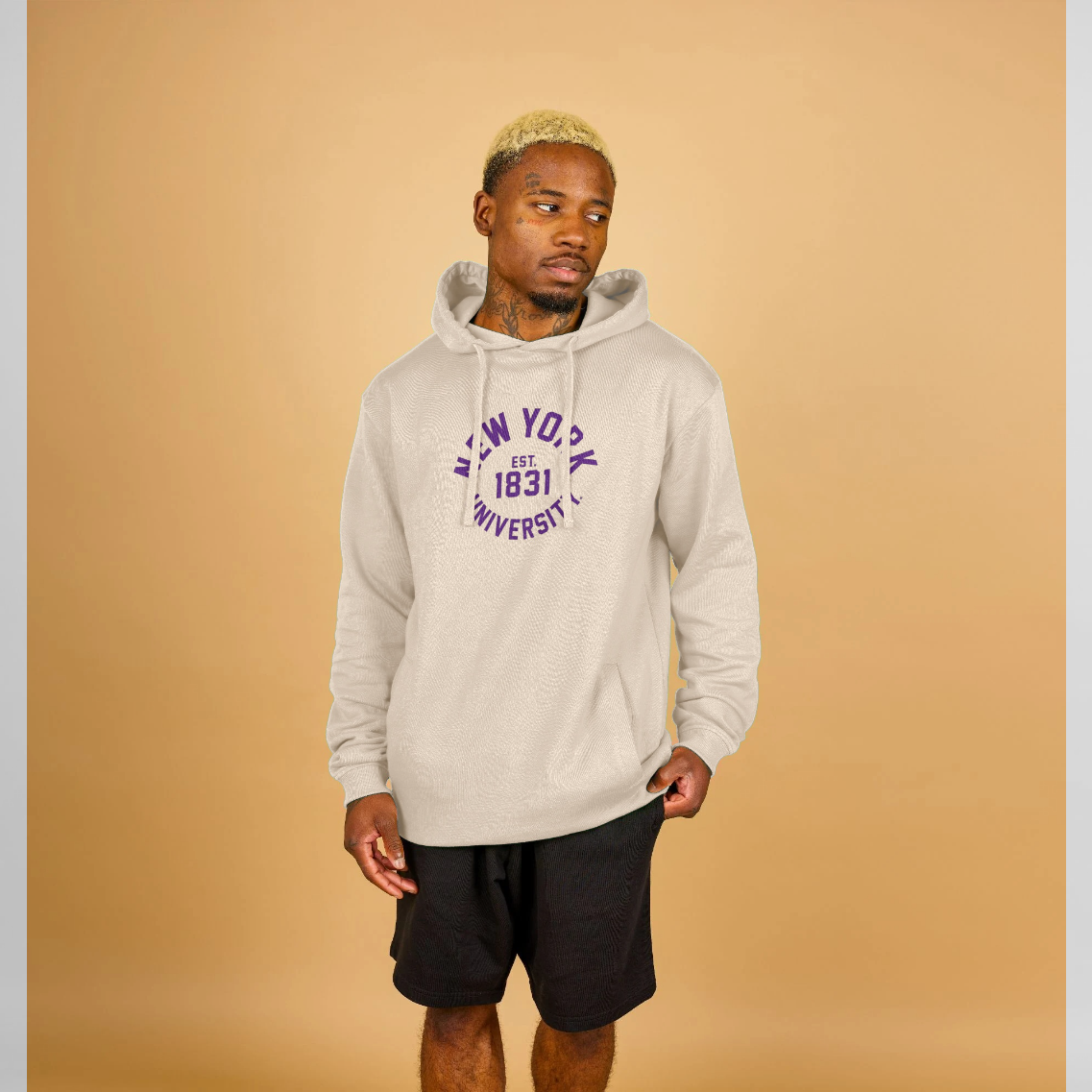Park Fields New York University Violets Cream Hoodie