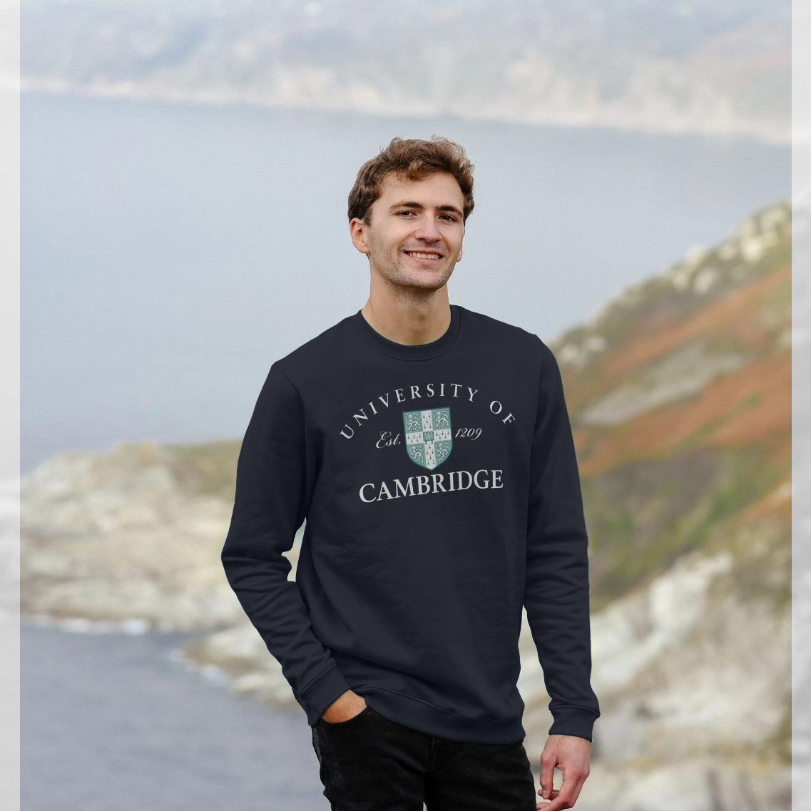 Navy Blue Printed Sweater