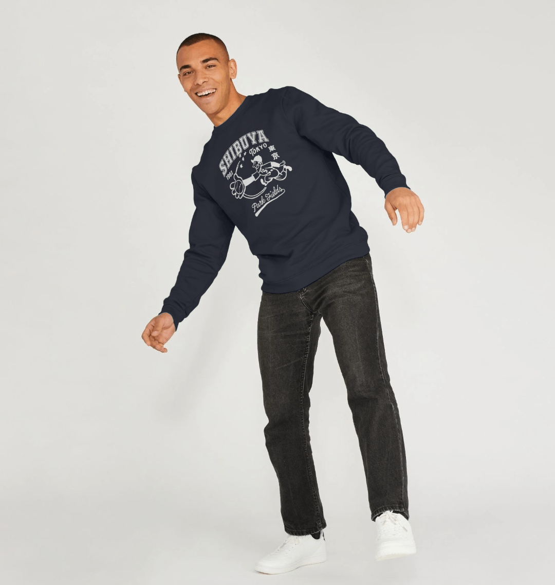 Navy Blue Printed Sweater