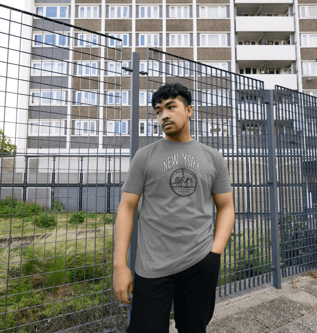 Athletic Grey Printed T-shirt