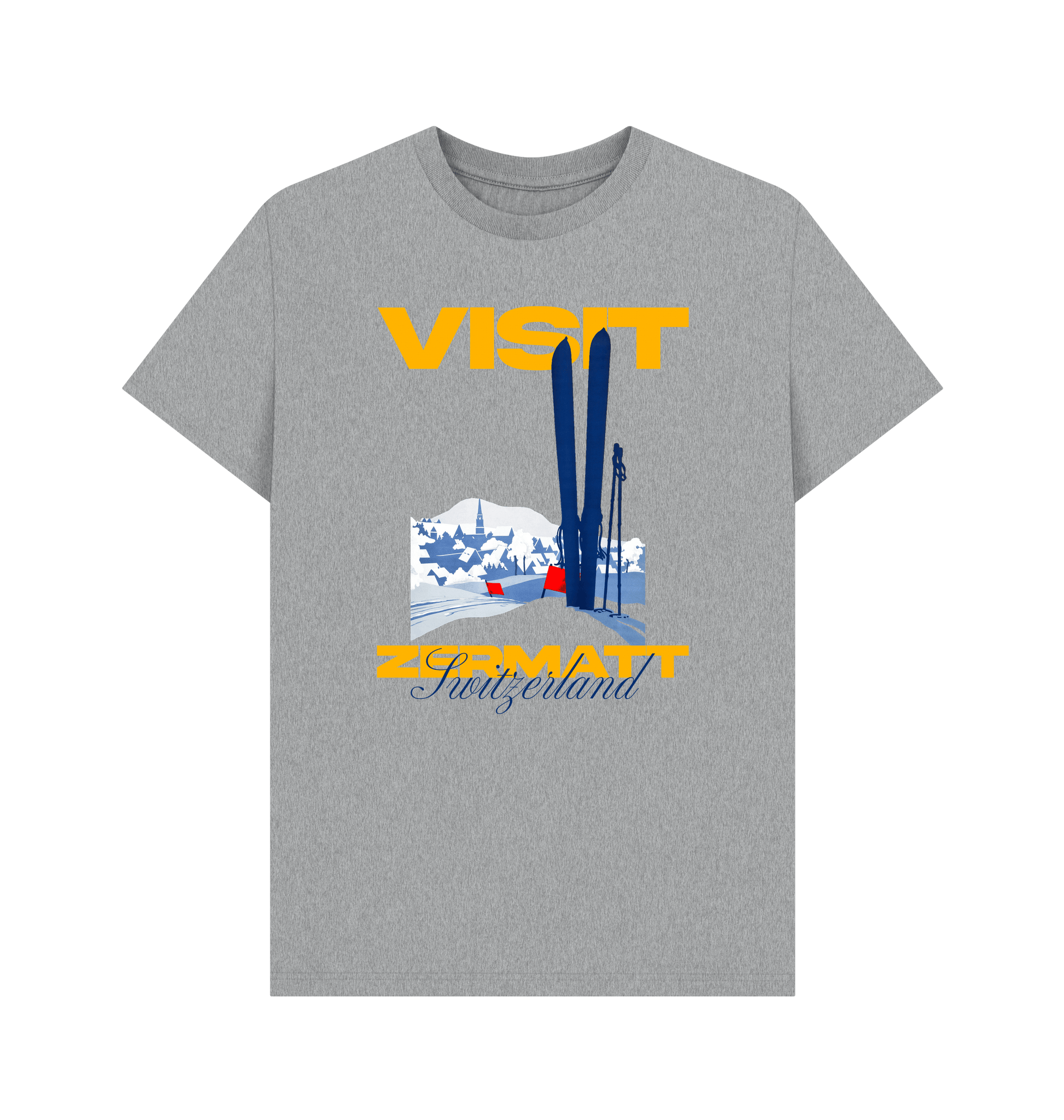 Athletic Grey Printed T-shirt Front