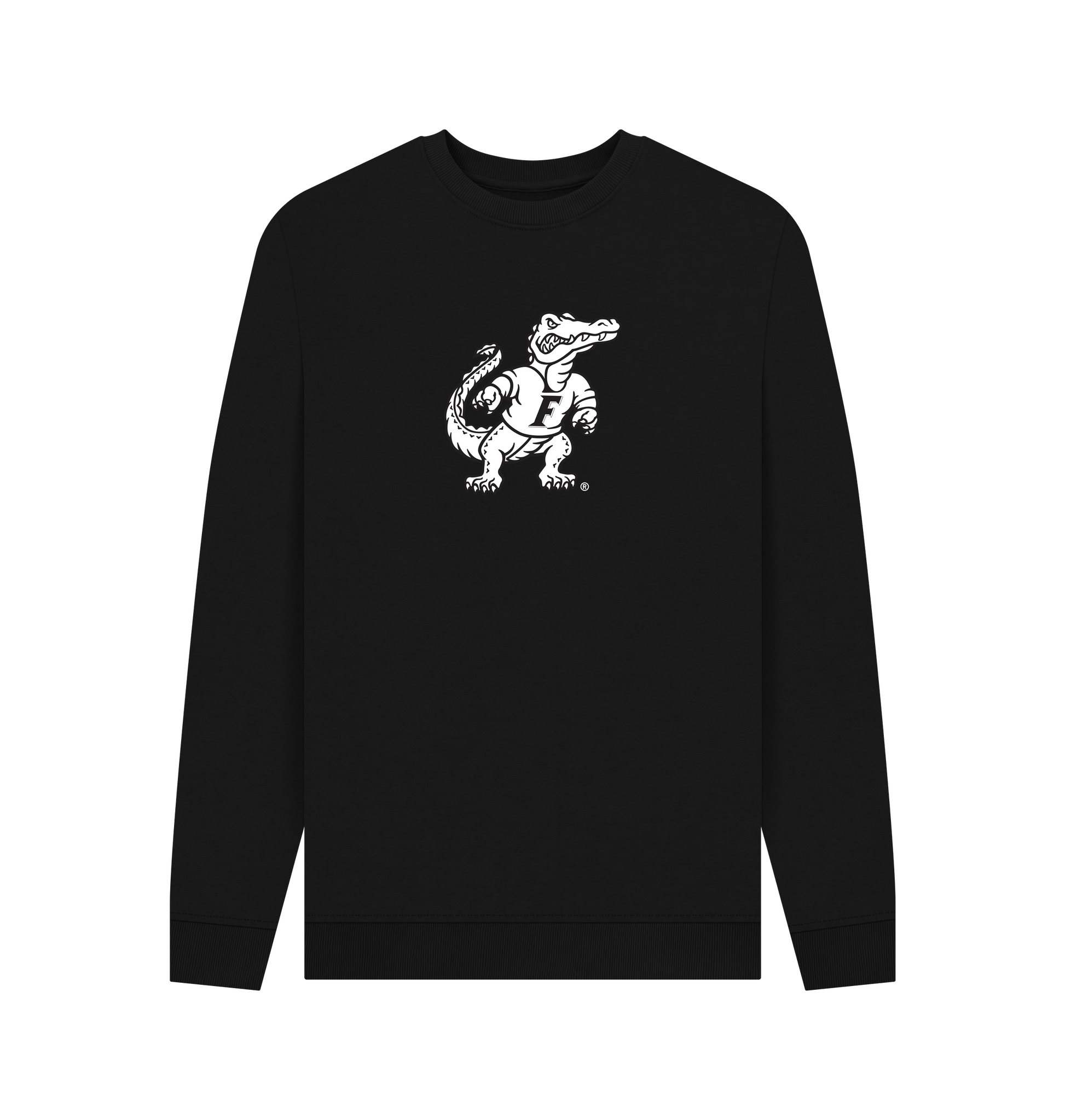 Black Printed Sweater Front