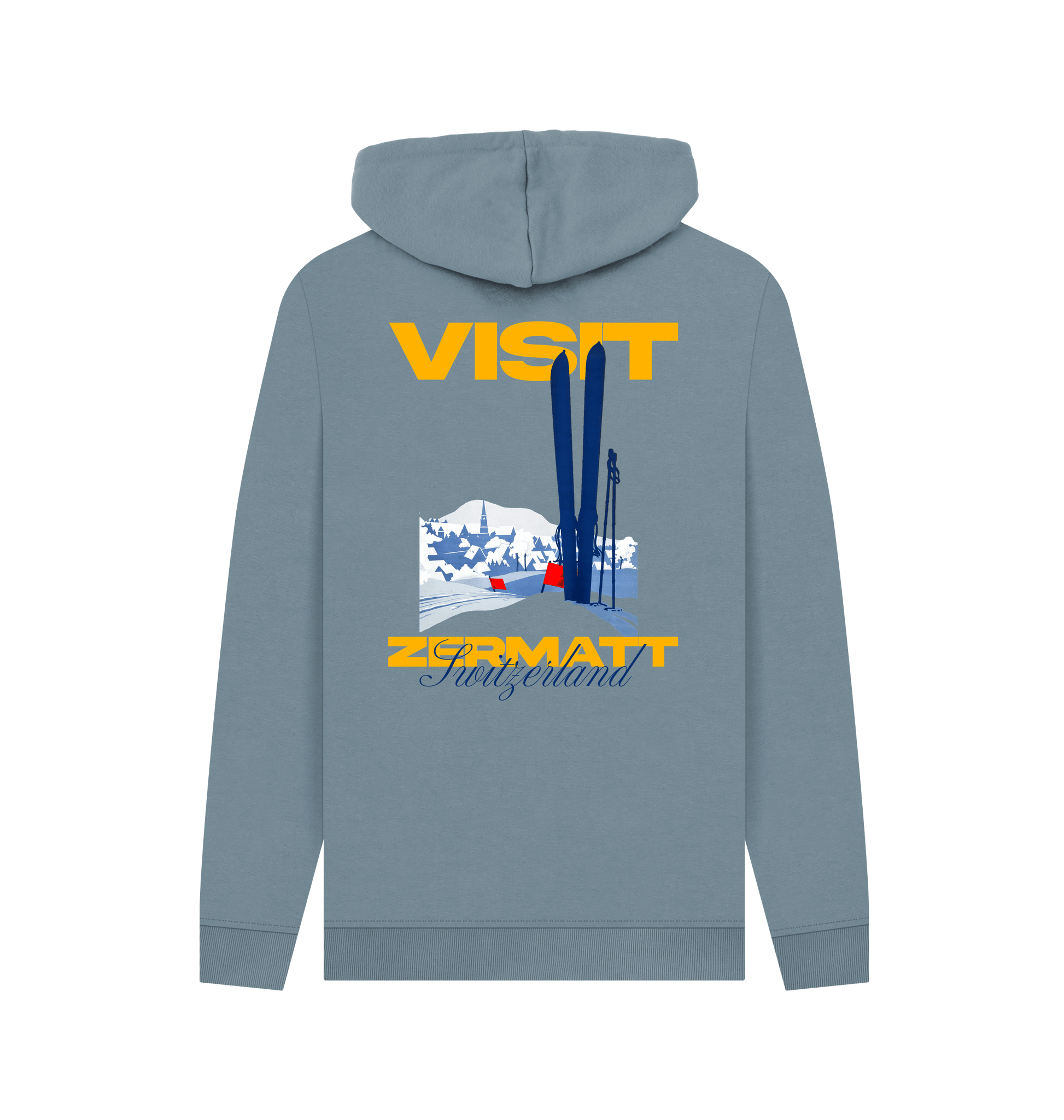 Stone Blue Printed Hoody Back