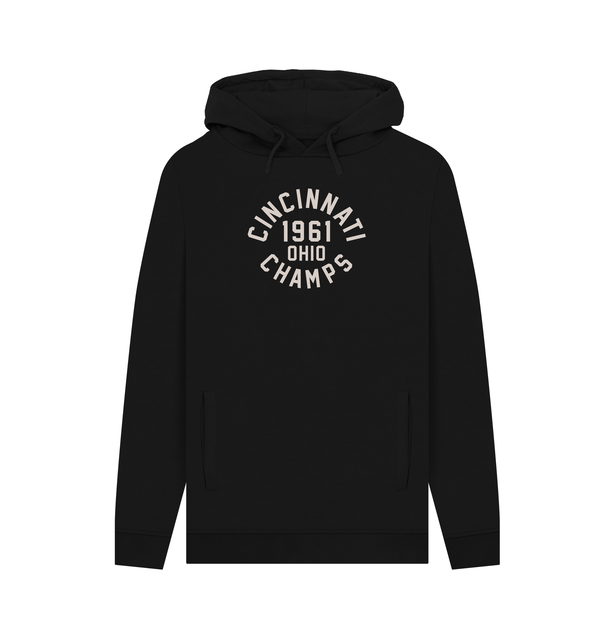 Black Printed Hoody Front