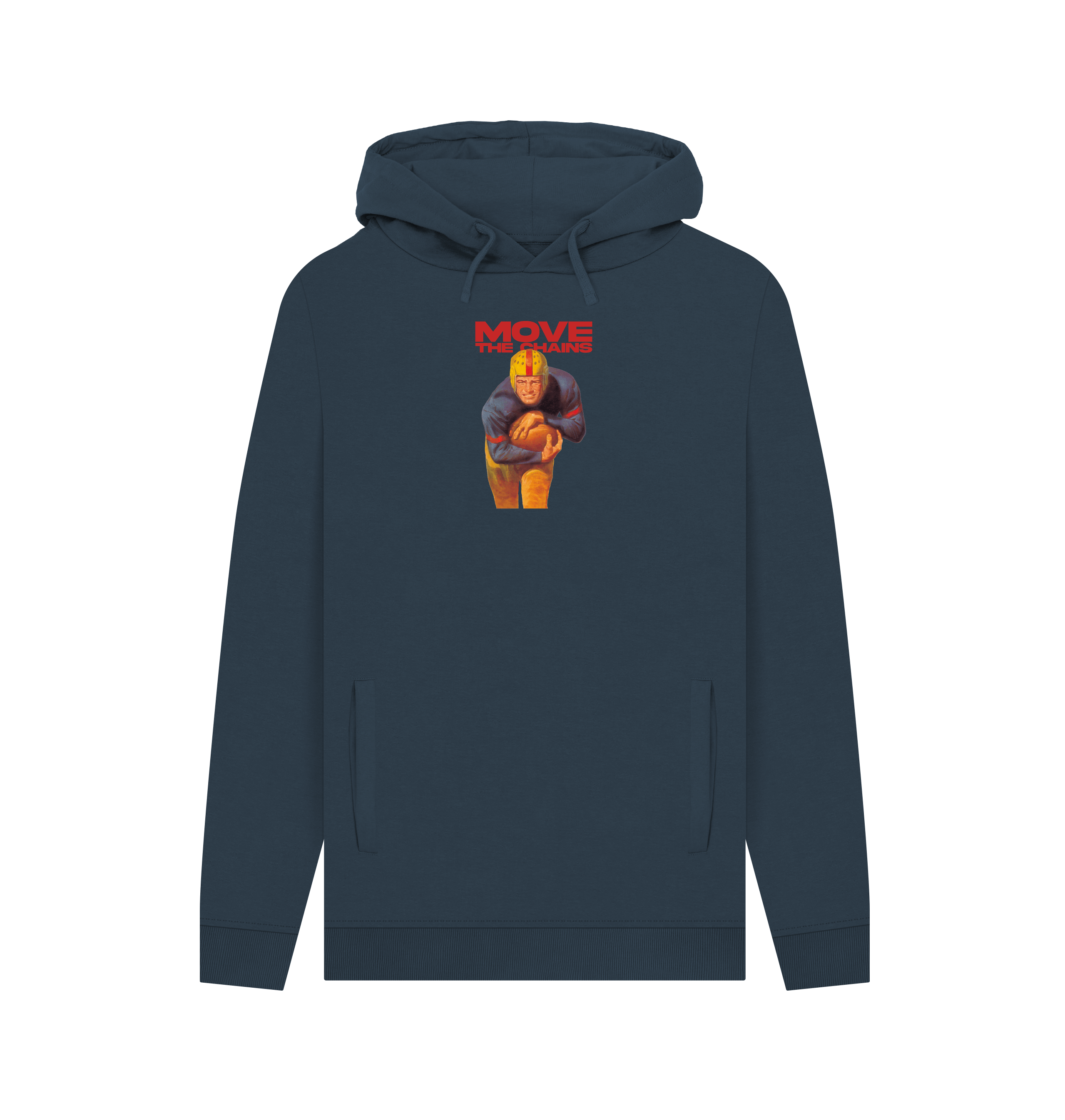 Navy Printed Hoody Front
