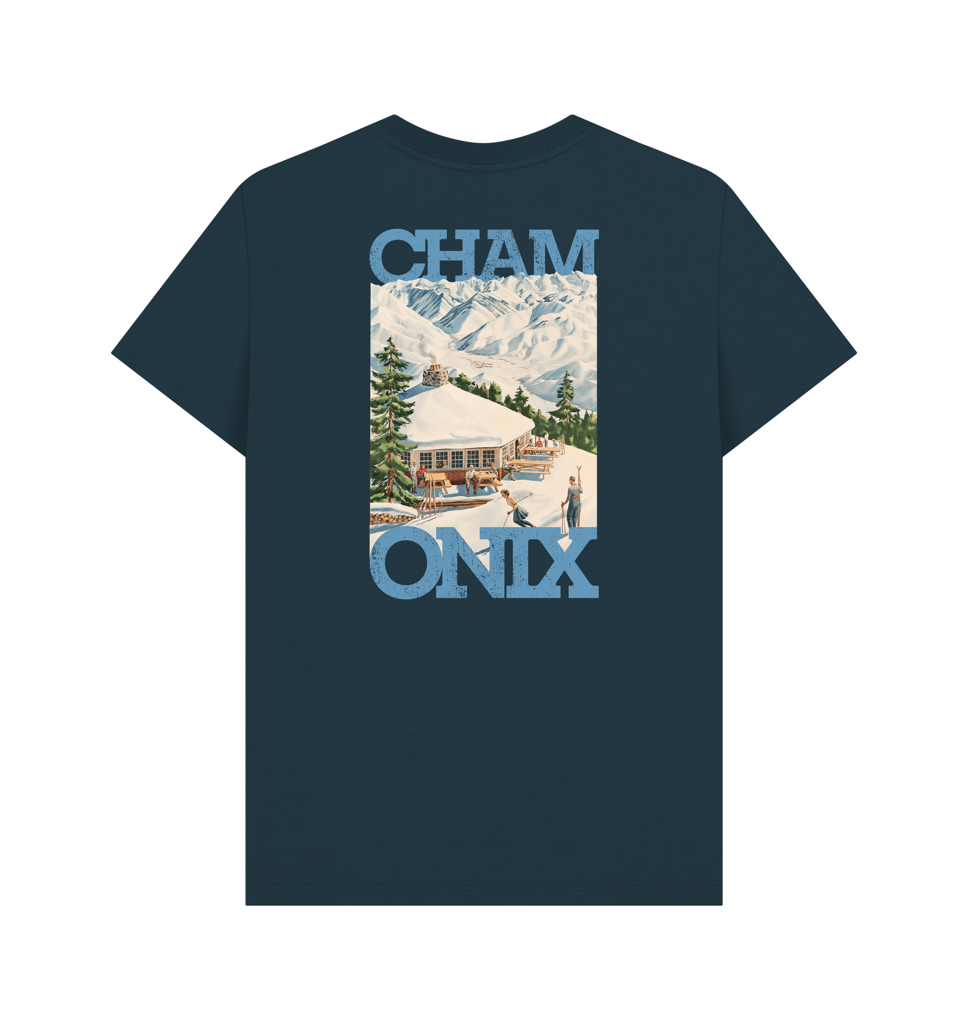 Denim Blue Printed T-shirt Back