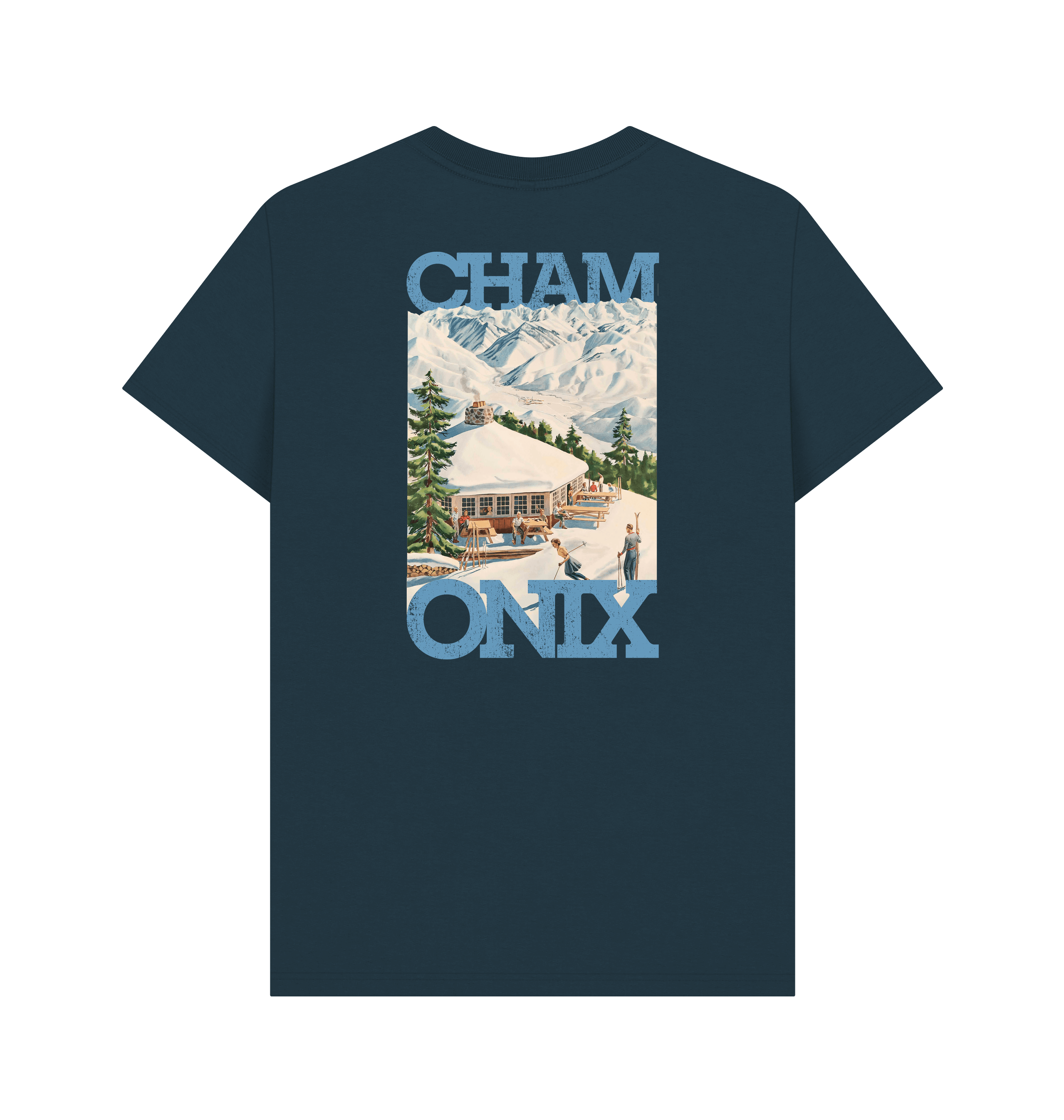 Denim Blue Printed T-shirt Back