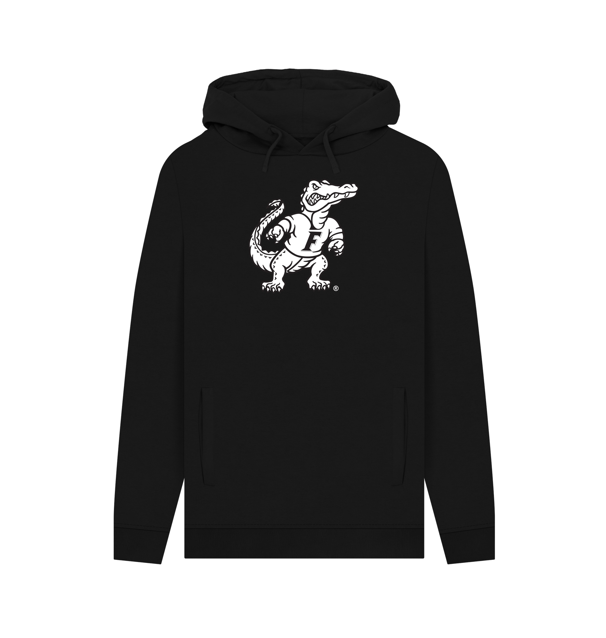 Black Printed Hoody Front