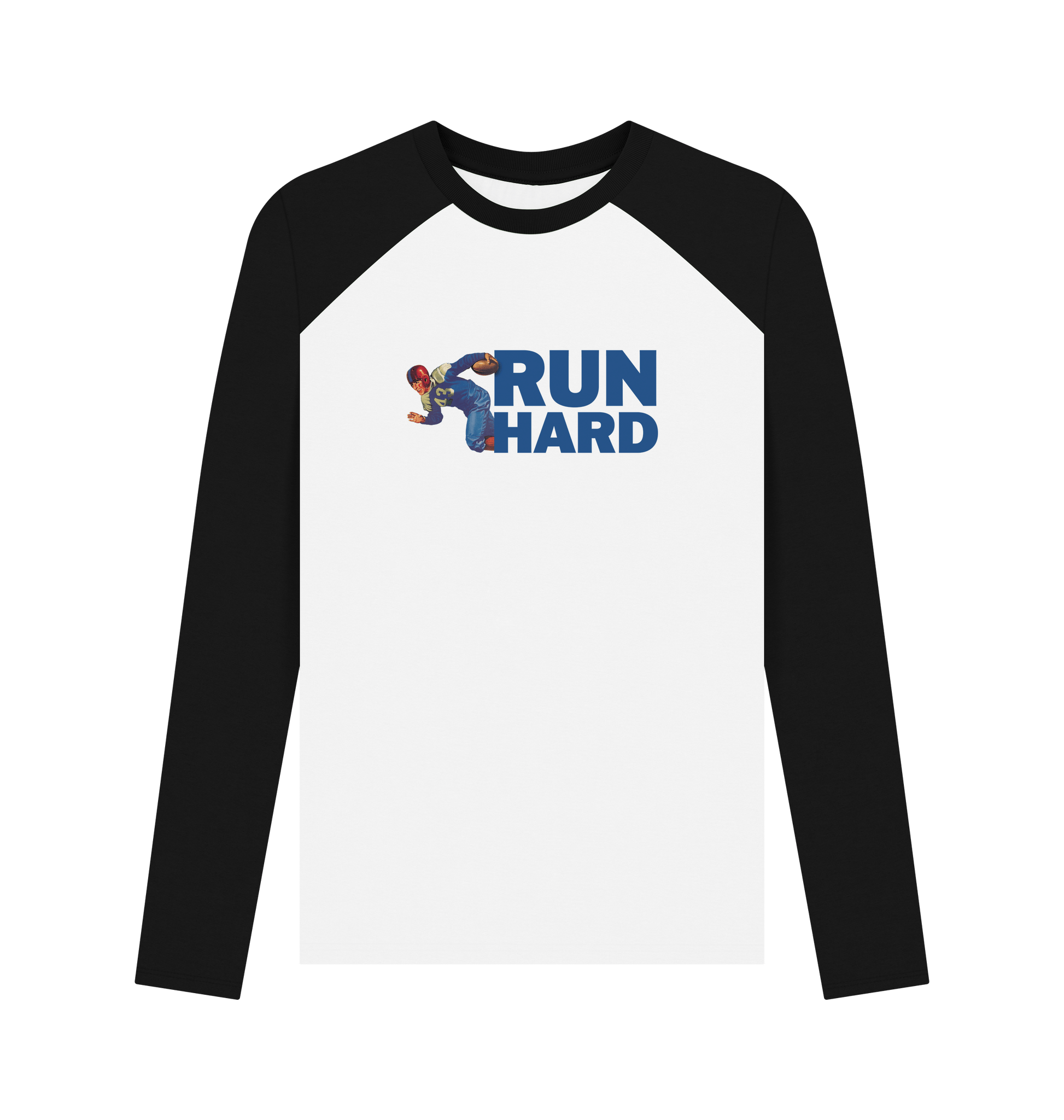 Black-White Printed Baseball T-shirt Front