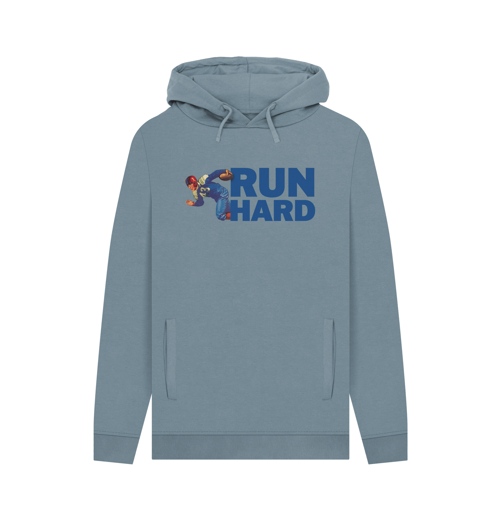 Stone Blue Printed Hoody Front