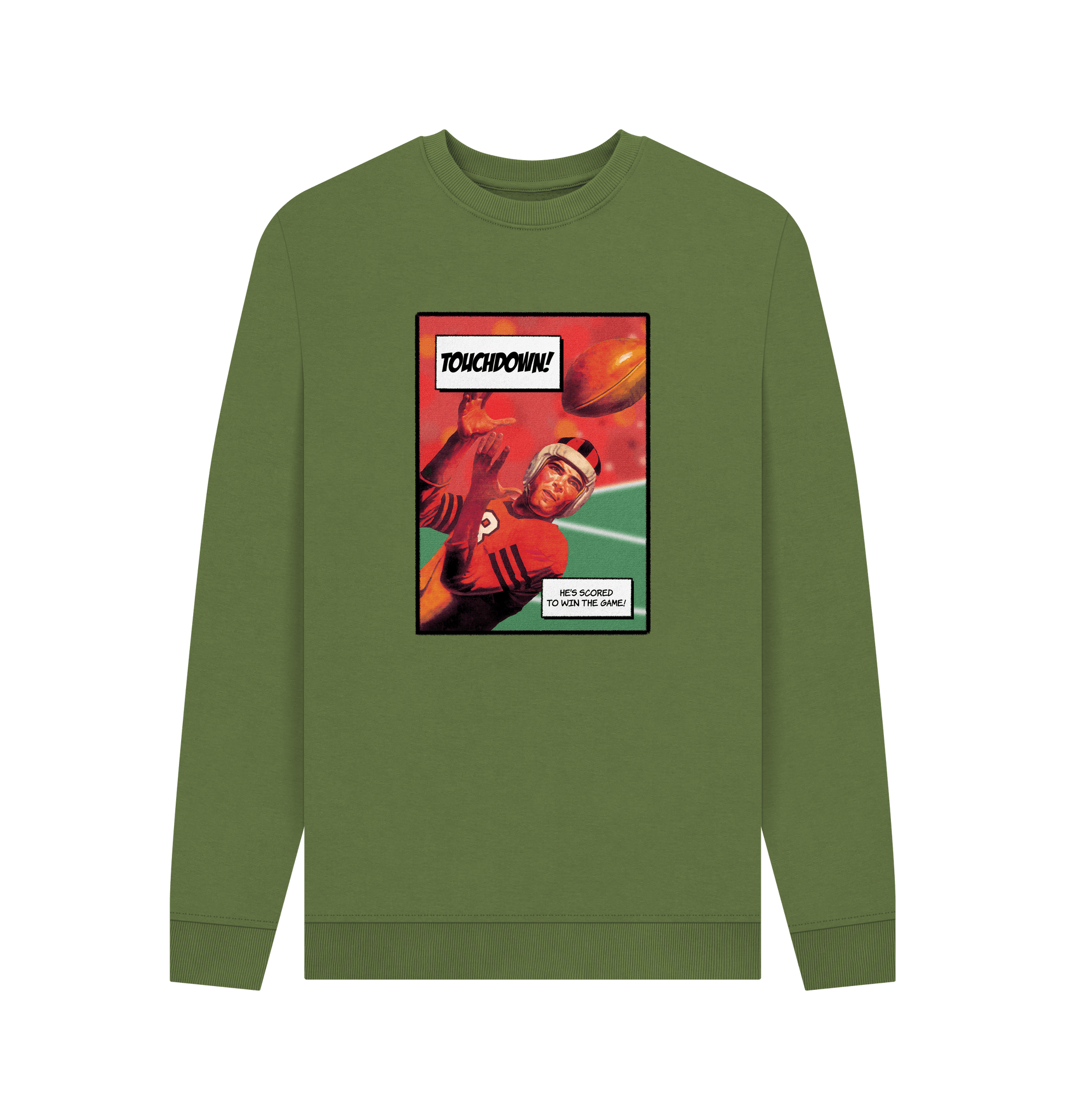 Khaki Printed Sweater Front