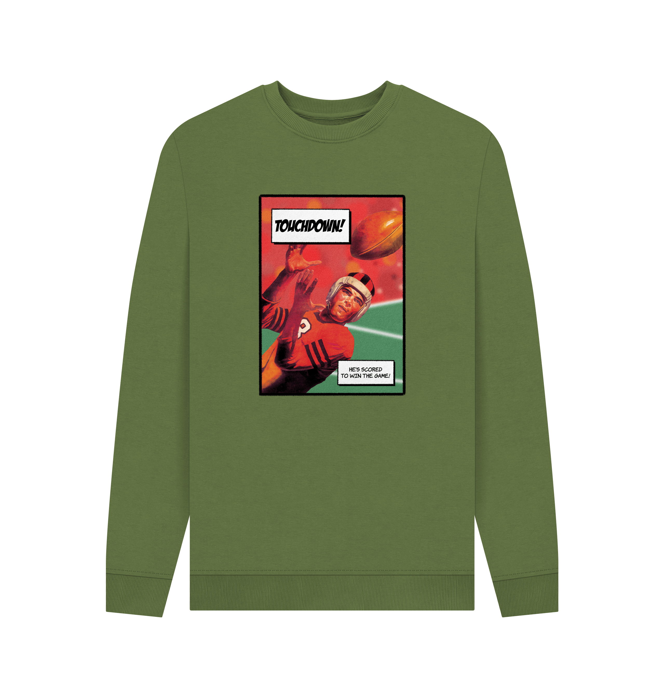 Khaki Printed Sweater Front