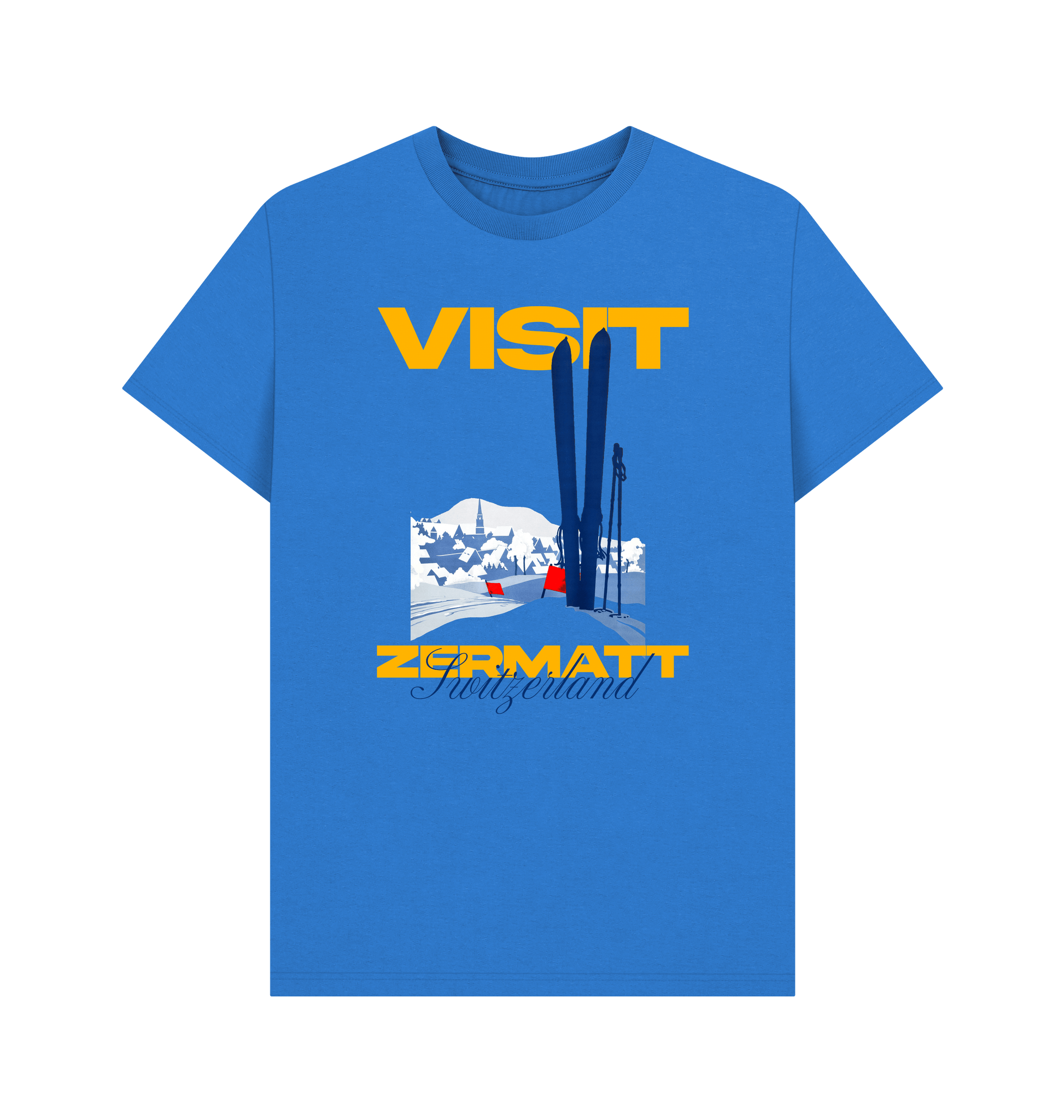 Bright Blue Printed T-shirt Front