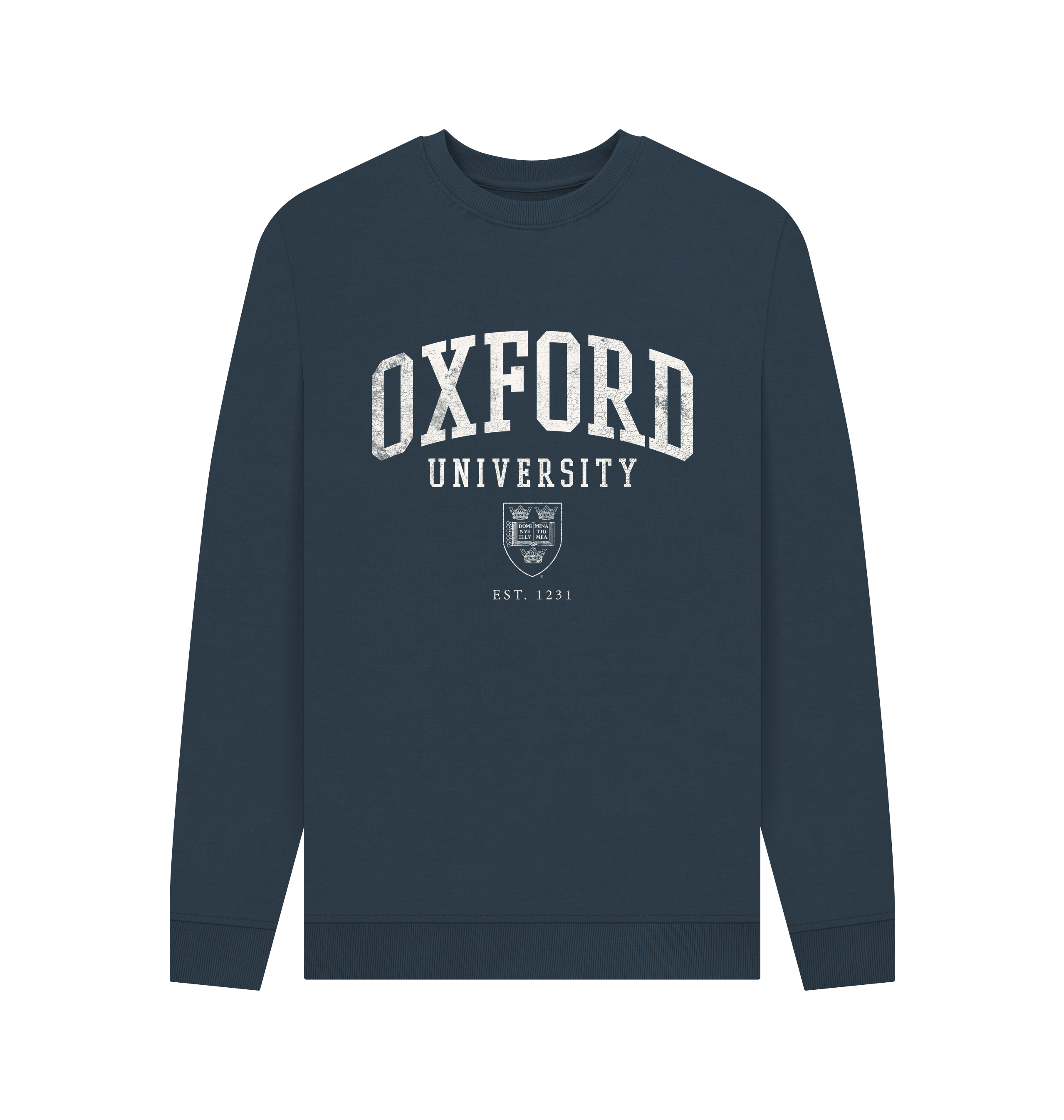 Navy Blue Printed Sweater Front