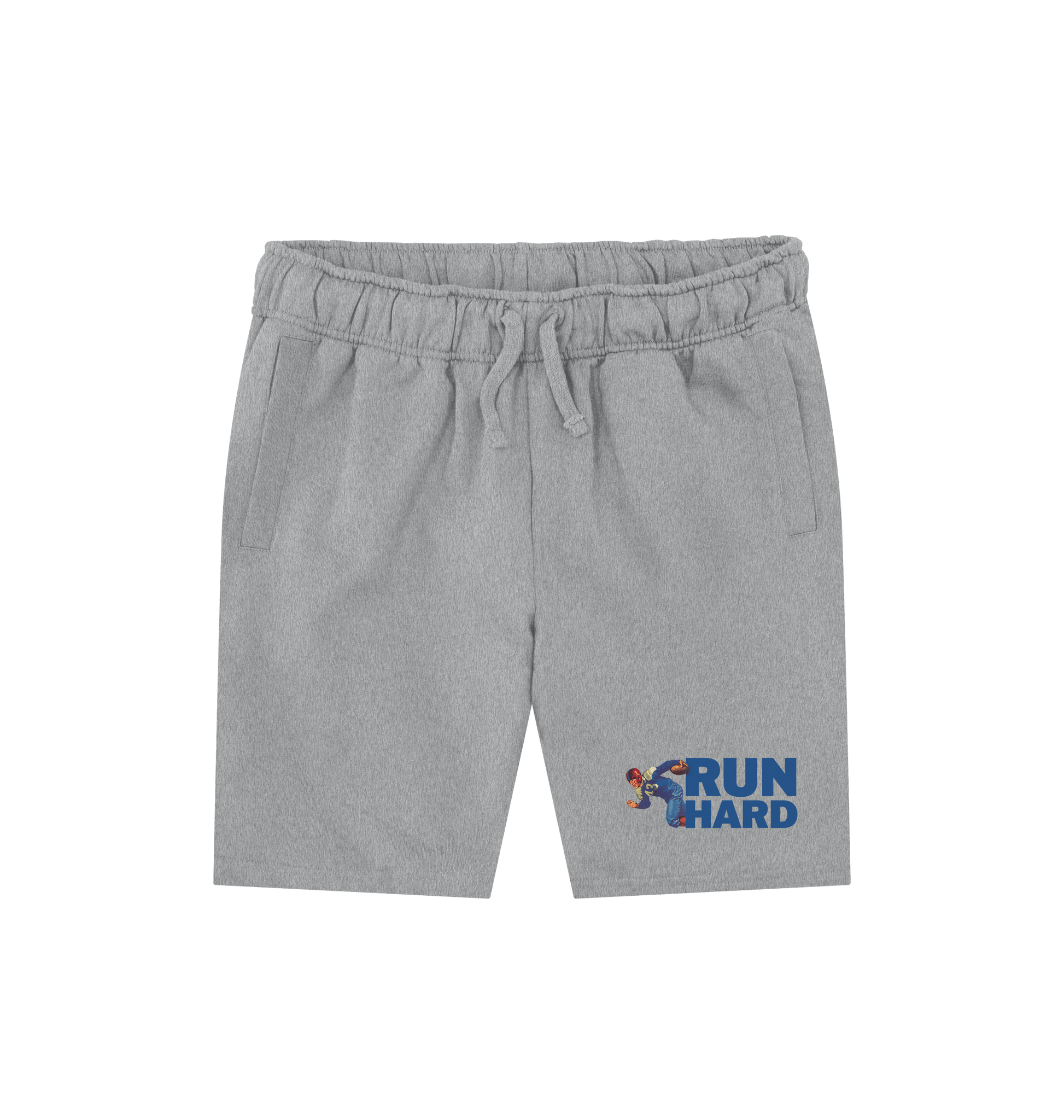 Athletic Grey Printed Mens Shorts Front