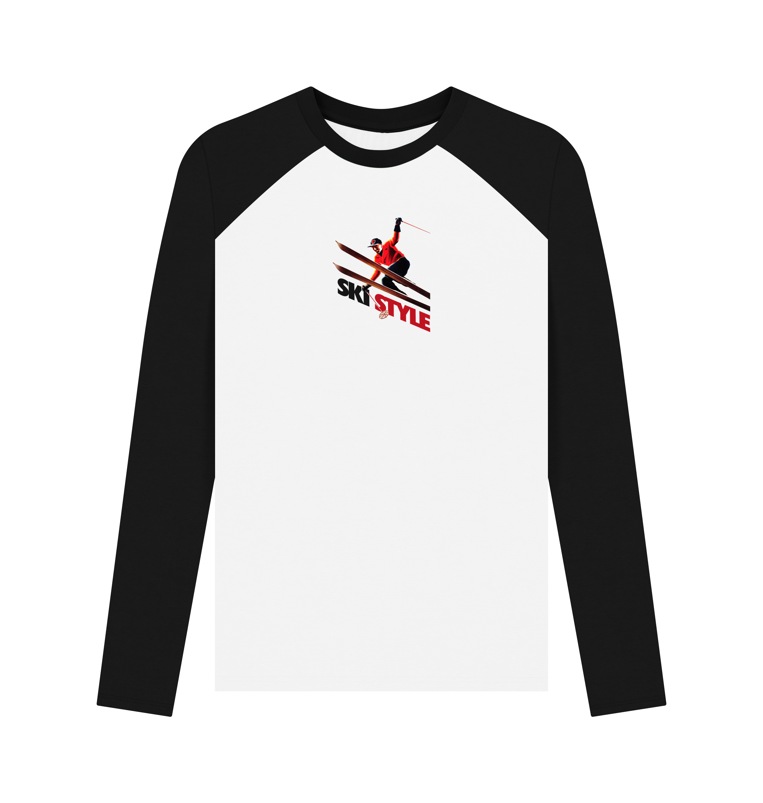 Black-White Printed Baseball T-shirt Front