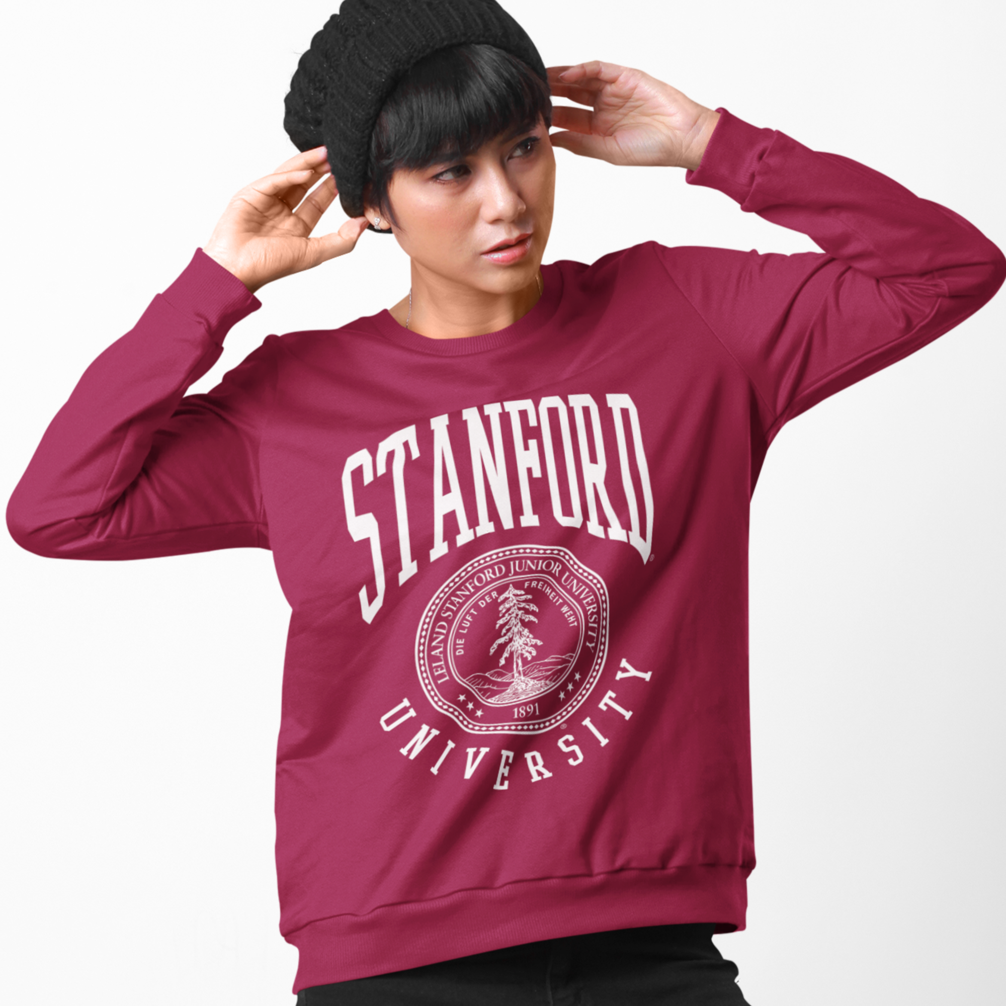 Stanford University Crest Maroon Unisex Sweatshirt