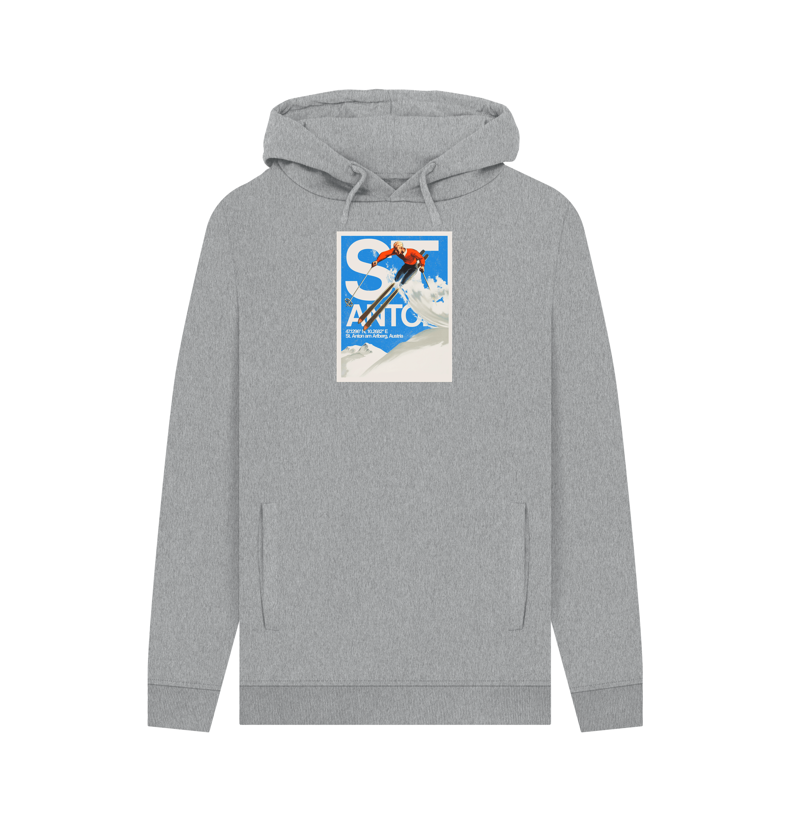 Light Heather Printed Hoody Front