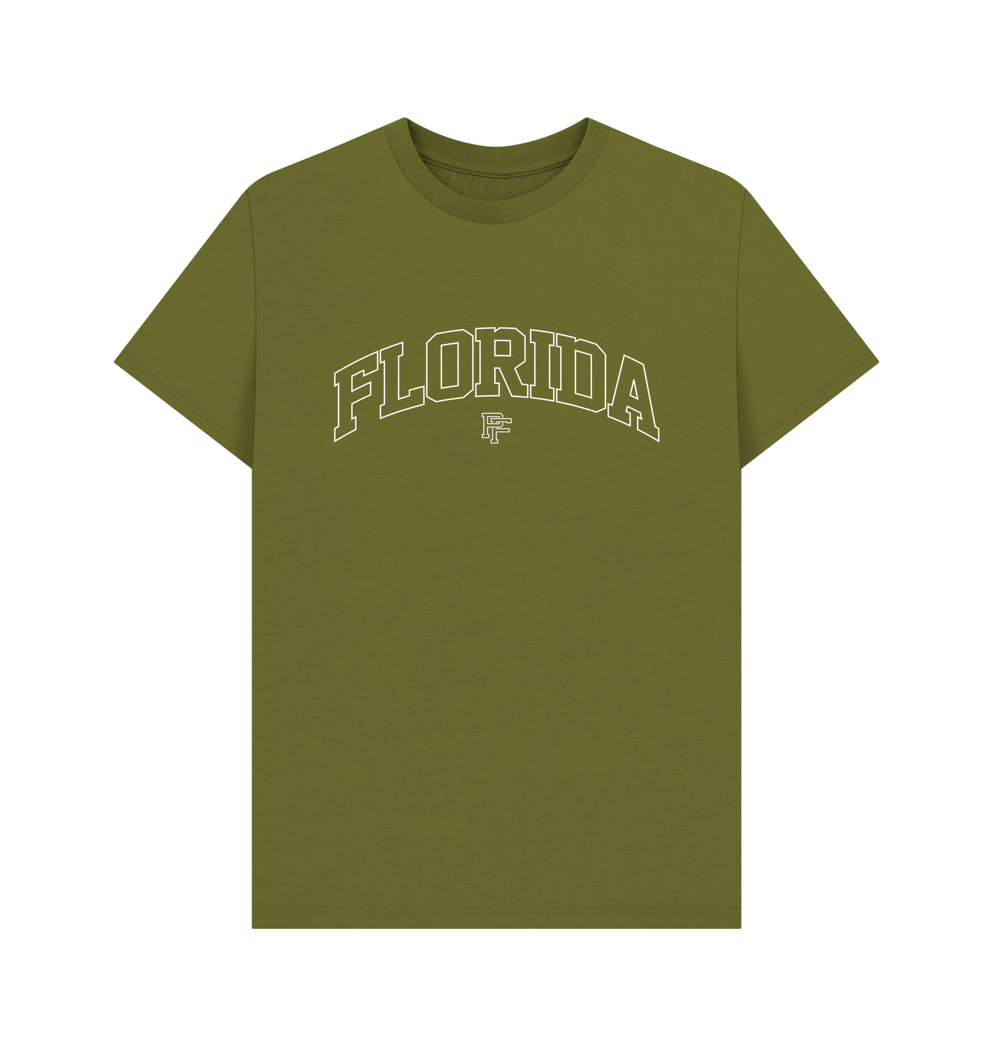Moss Green Printed T-shirt Front