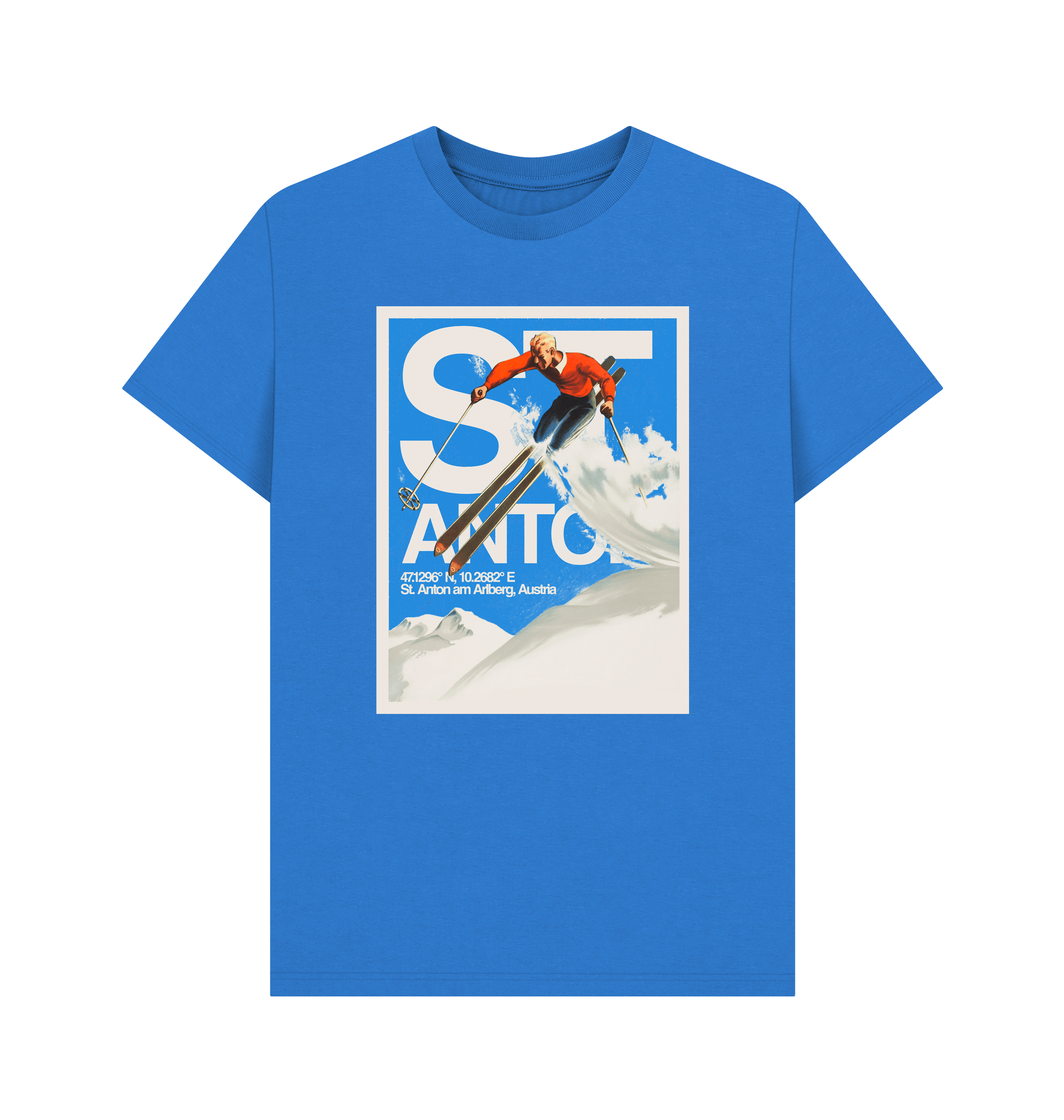 Bright Blue Printed T-shirt Front