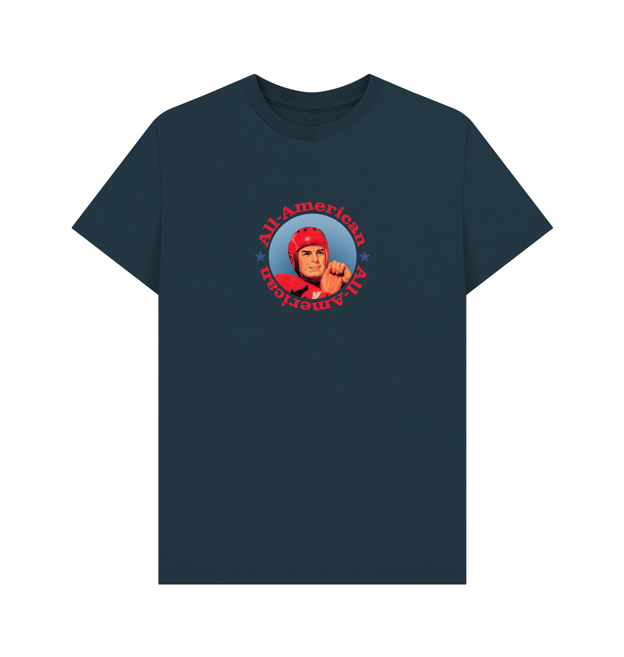 Denim Blue Printed T-shirt Front