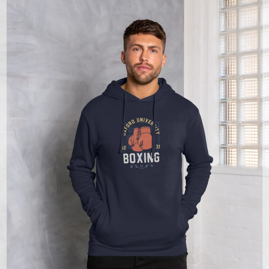 Oxford University Boxing Navy Hoodie