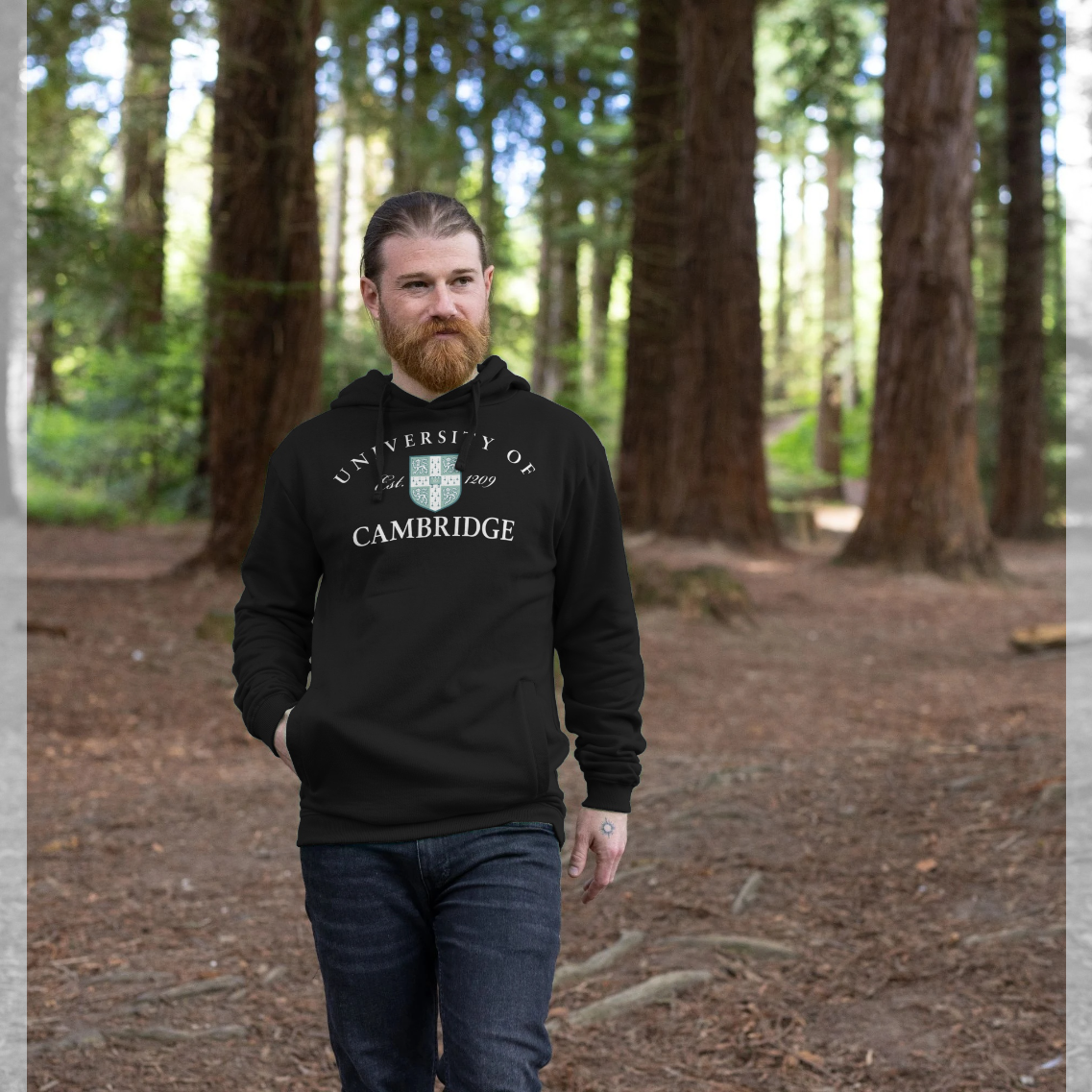 University Of Cambridge Est 1209 Black Hoodie