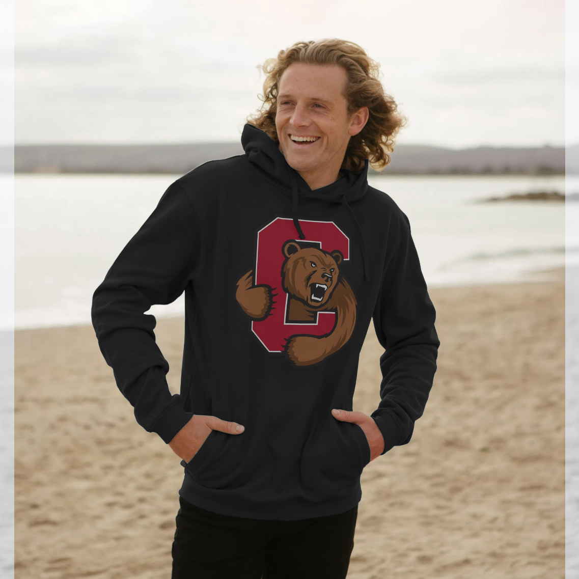 Cornell University Bear Black Hoodie