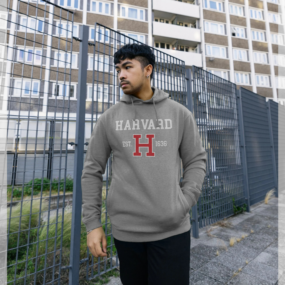 Harvard University Est 1636 Grey Hoodie