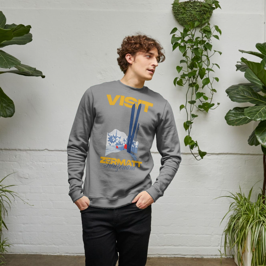 Pierce Archive Visit Zermatt Graphic Sweatshirt Light Heather