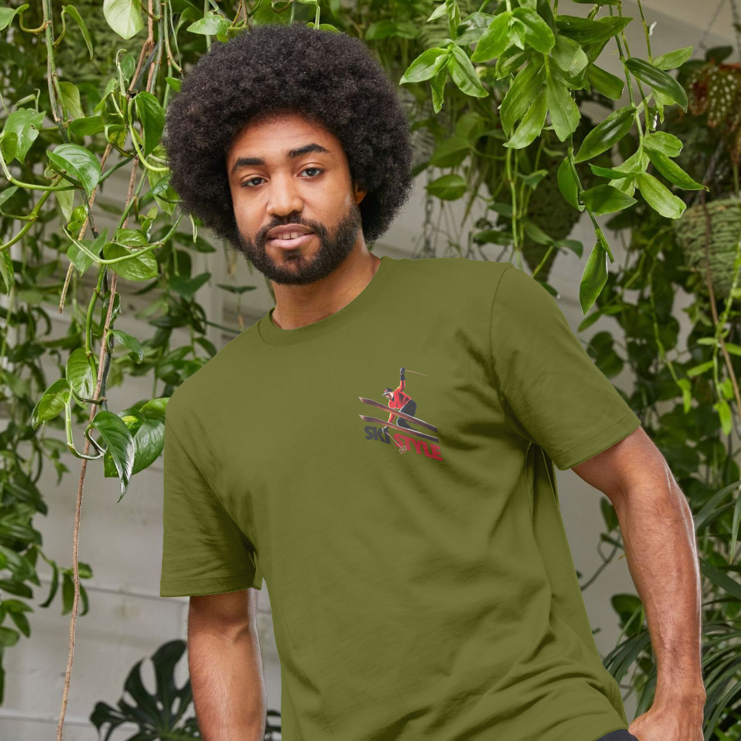 Pierce Archive Ski Style Graphic T-shirt Moss Green