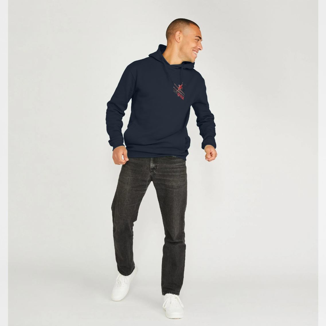 Pierce Archive Ski Style Graphic Hoodie Navy