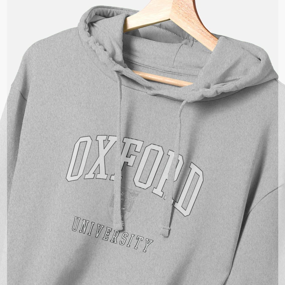 Oxford University Crest Grey Hoodie