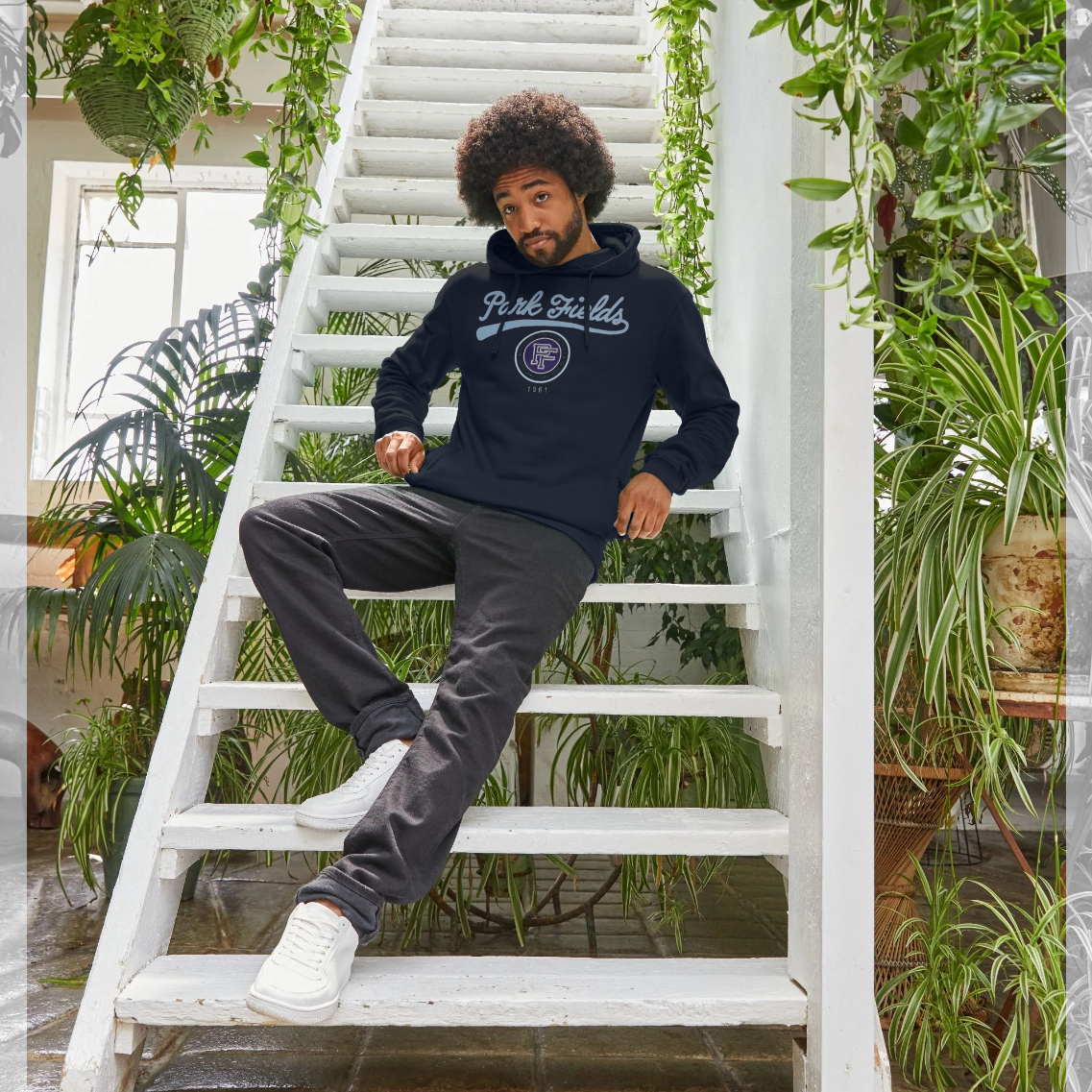 Park Fields Script Navy Hoodie
