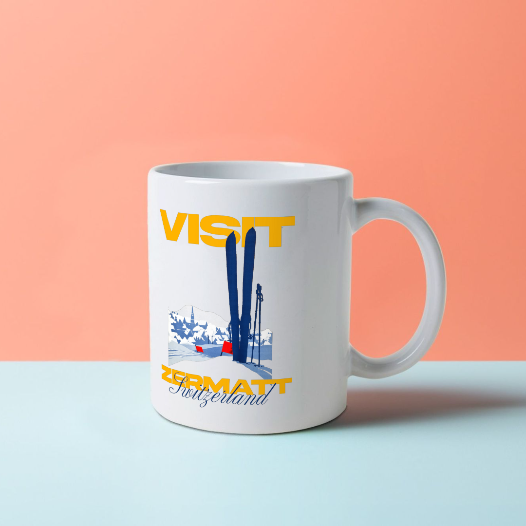 Pierce Archive Visit Zermatt White Mug