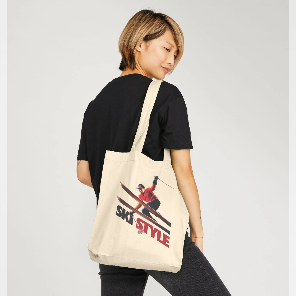 Pierce Archive Ski Style Graphic Tote Bag