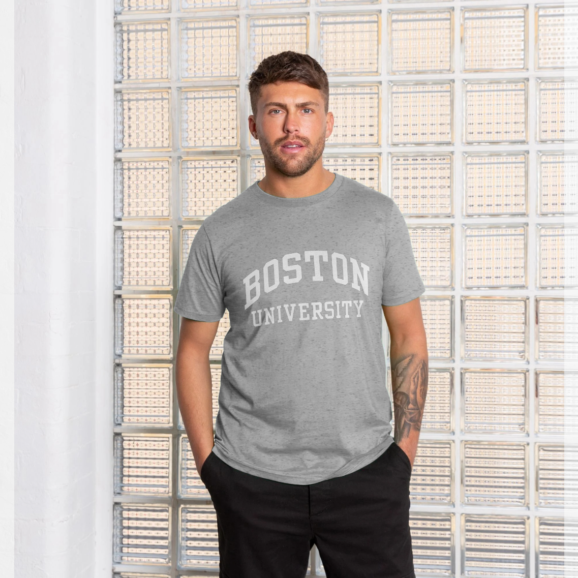 Athletic Grey Printed T-shirt