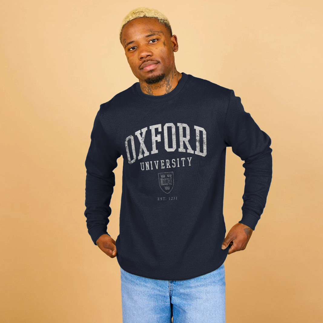 Oxford 1231 Collegiate Streetwear Navy Blue Sweatshirt