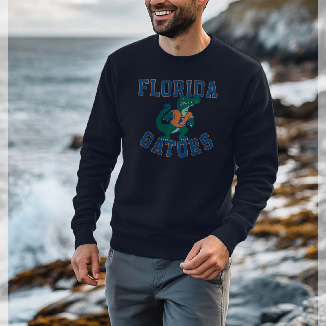 Navy Blue Printed Sweater