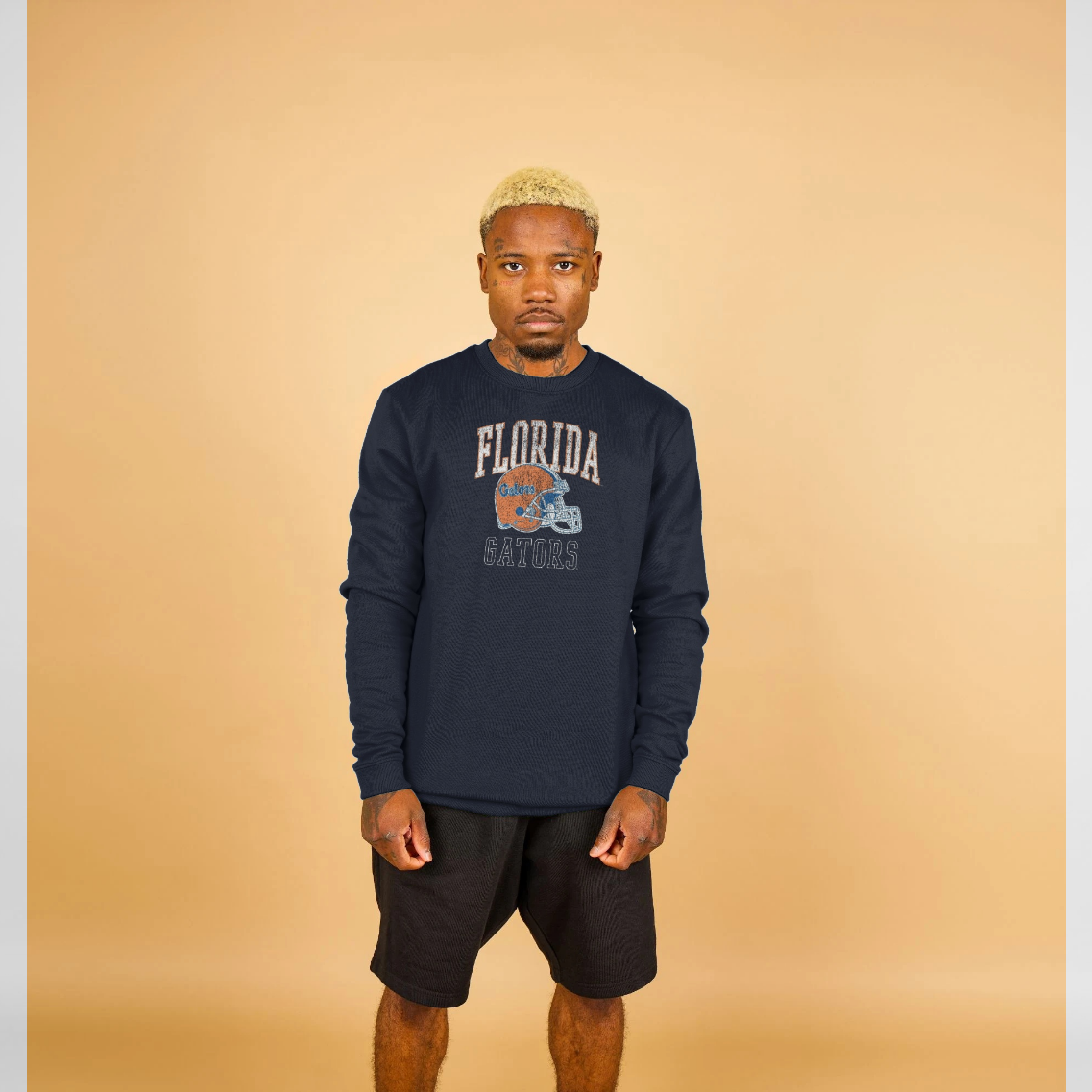 Navy Blue Printed Sweater