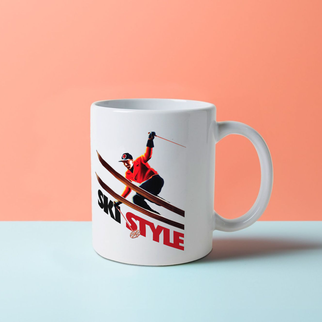 Pierce Archive Ski Style White Mug