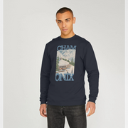 Pierce Archive Chamonix-Mont-Blanc Graphic Sweatshirt Navy Blue