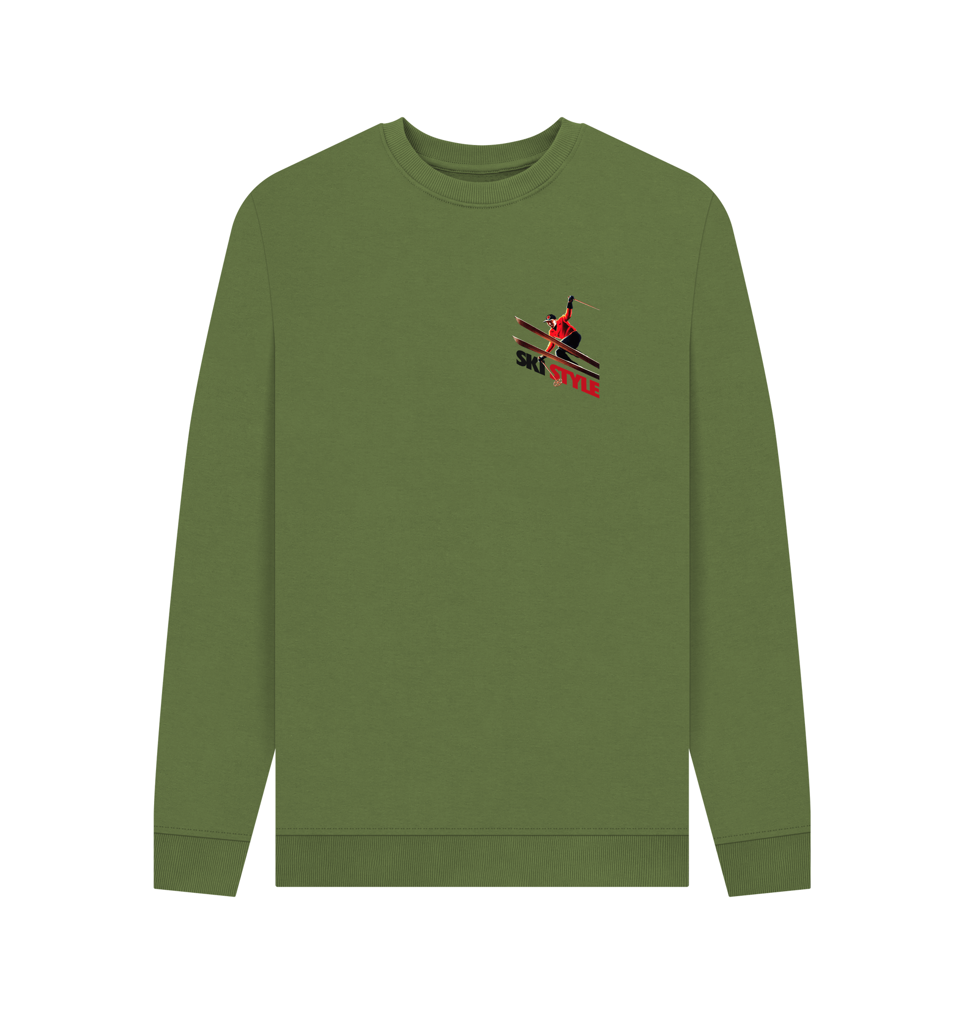 Khaki Printed Sweater Front