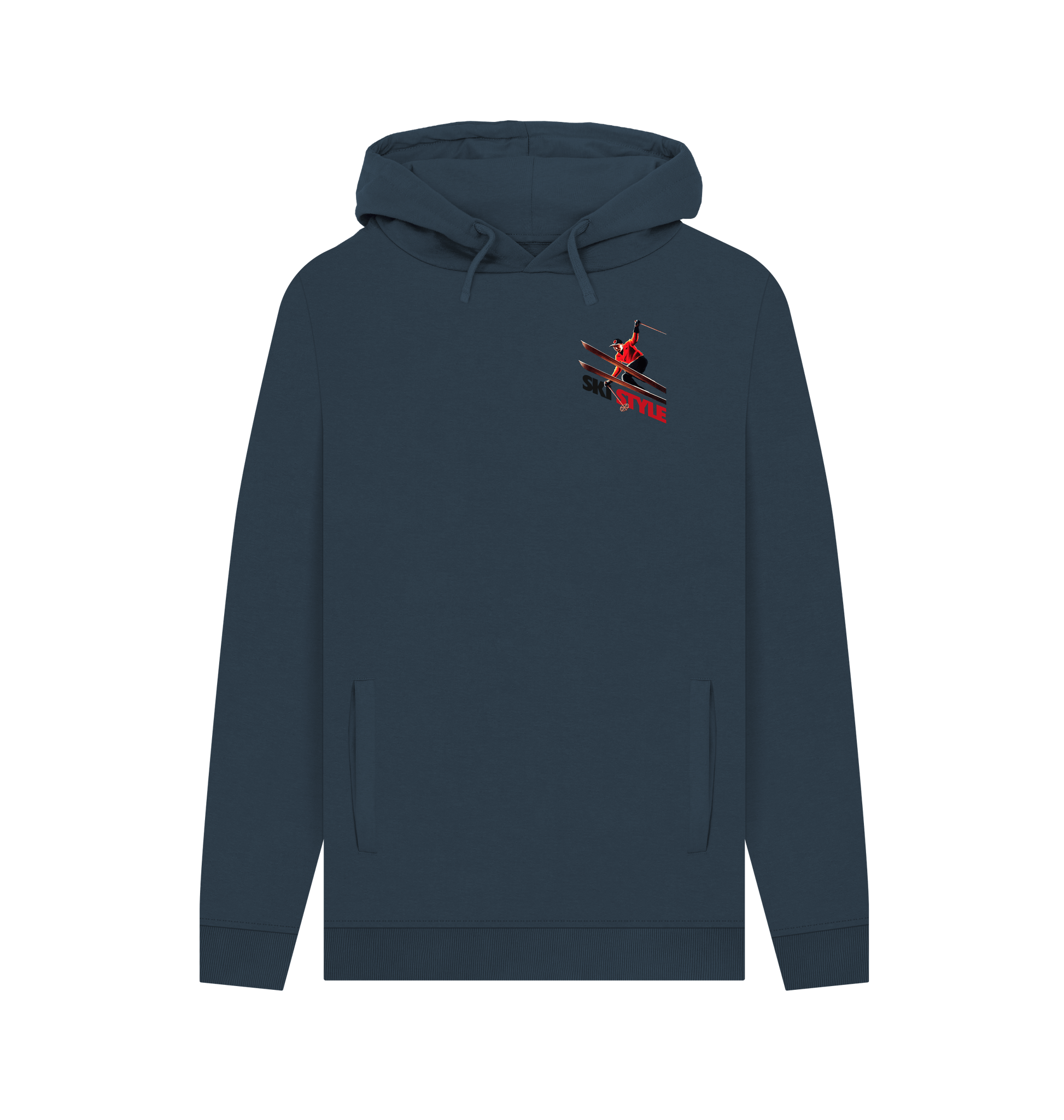 Navy Printed Hoody Front